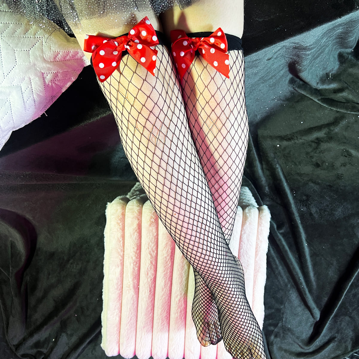 Medias de Red Lazo Rojo Lunares WW1012-3